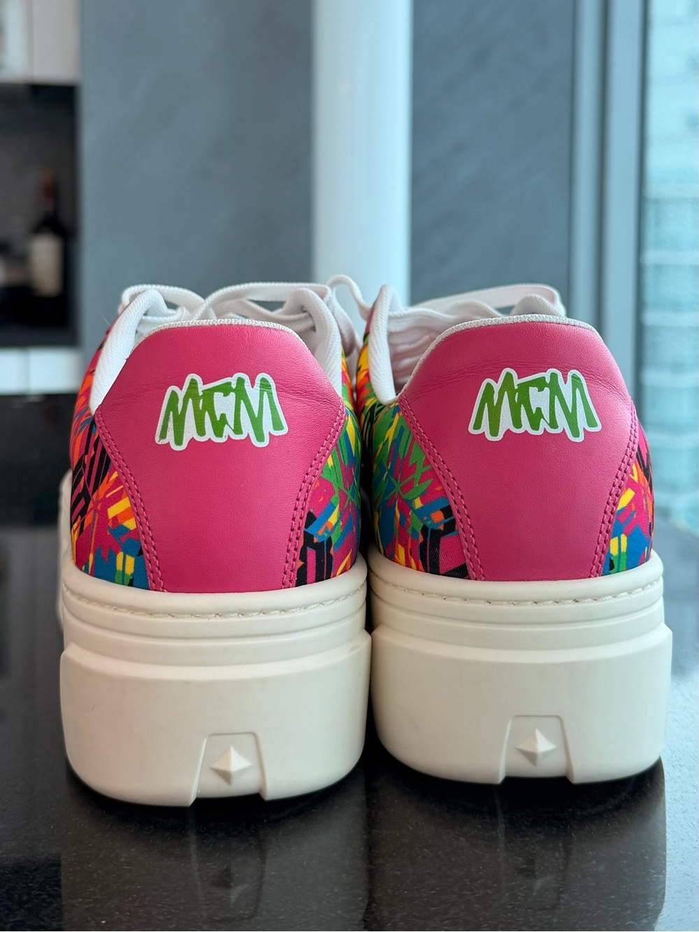 MCM Pink Multi-Color Platform Sneakers - Picture 5 of 11